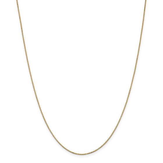 14k Gold .9 mm Box Chain w/Spring Ring Necklace - 24 in. 14k Gold .9 mm Box Chain w/Spring Ring Necklace - 24 in.